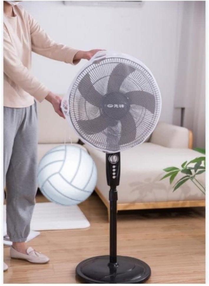 غطاء مروحة أمان قابل للتعديل للأطفال - واقي شبكي مزود بمشبك أمان لمراوح الطاولة والأرضية الكهربائية - تصميم كرتوني، مصنوع من مادة قابلة للغسل ومقاومة للغبار - شكل عشوائي - Image 3